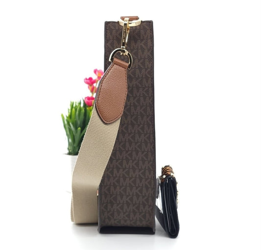 Michael Kors Briley Logo LG Crossbody Brown