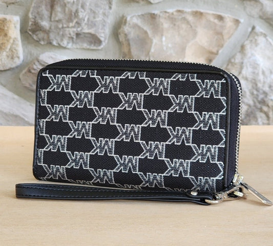 Michael Kors Jet Set Logo LG Phone Wristlet Wallet Black