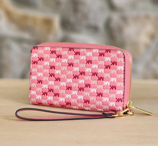 Michael Kors Jet Set Logo LG Phone Wristlet Wallet Pink