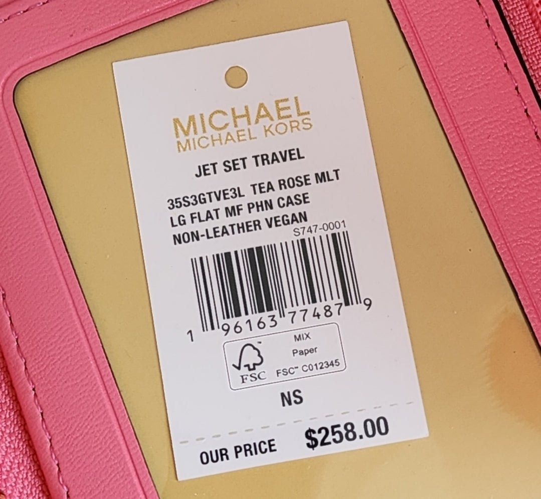 Michael Kors Jet Set Logo LG Phone Wristlet Wallet Pink