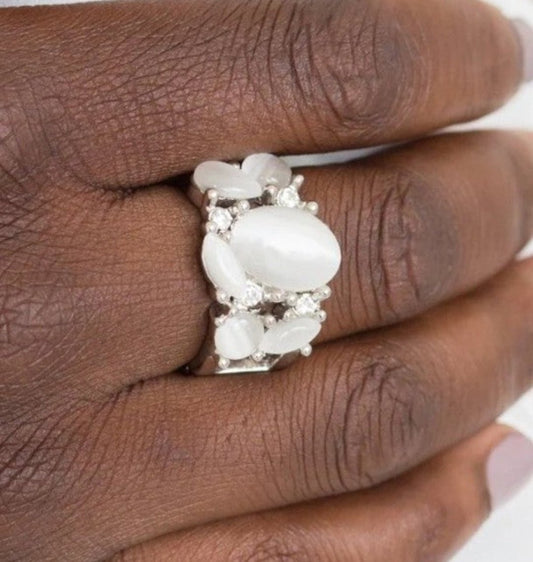 Paparazzi Modern Moonwalk White Ring