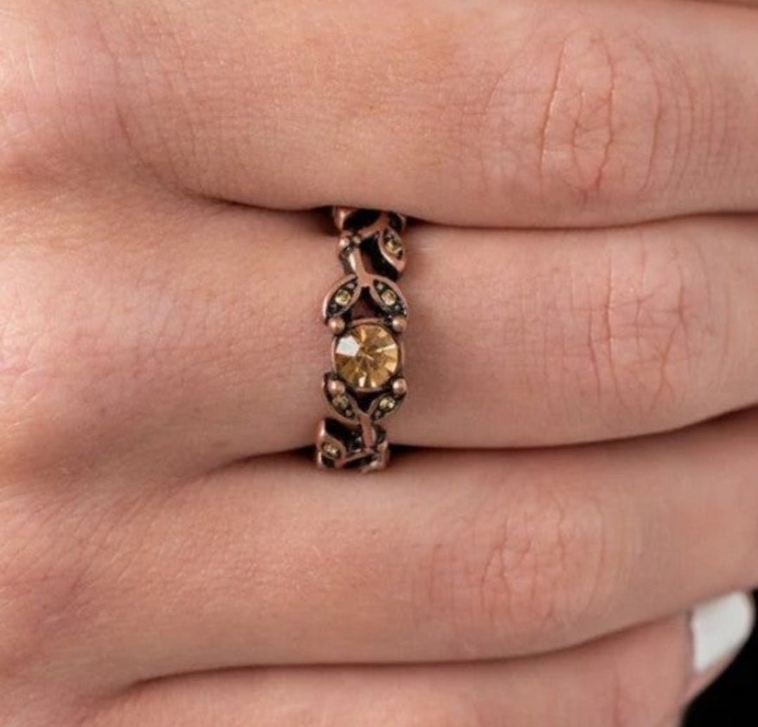 Paparazzi Frosted Flower Beds Copper Ring