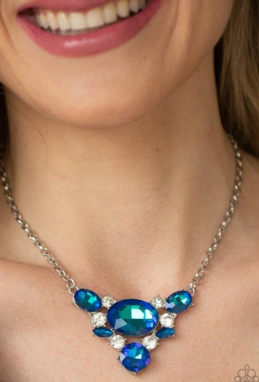 Paparazzi Cosmic Coronnation Blue Necklace & Earrings