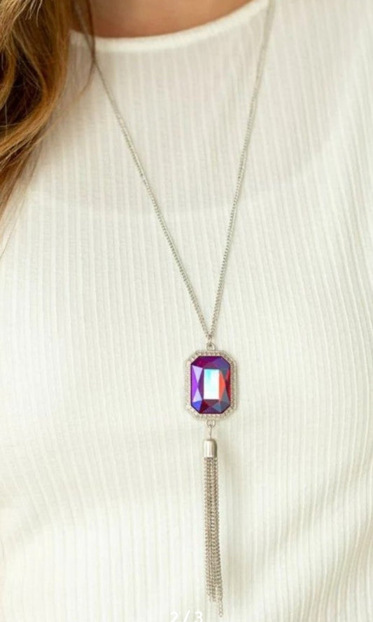 Paparazzi Blissed Out Opulence Pink Necklace & Earrings