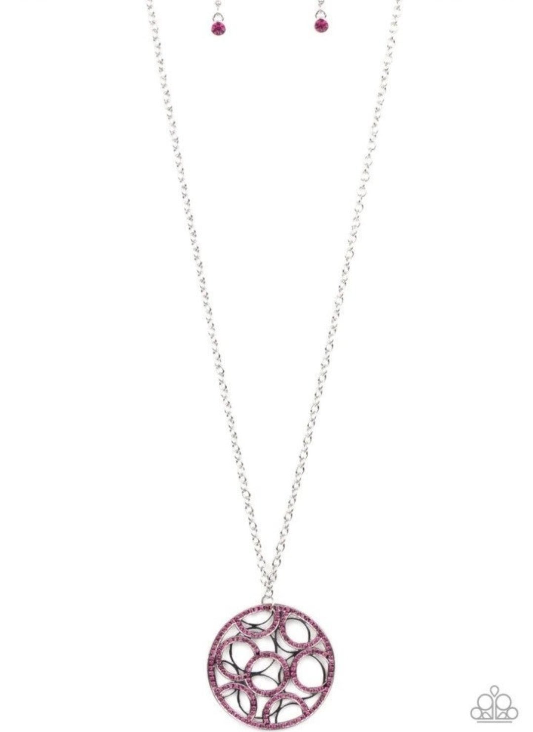 Paparazzi Thanks a Madallion Pink Necklace & Earrings