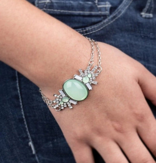 Paparazzi Brilliant Boho Green Bracelet