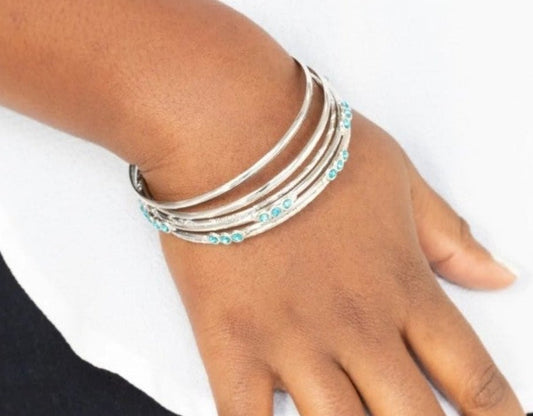 Paparazzi Stackable Sparkle Blue Bracelet