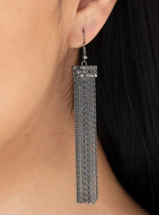 Paparazzi Twinkling Tapestry Black Earrings