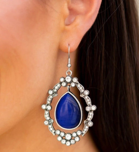 Paparazzi Icy Eden Blue Earrings
