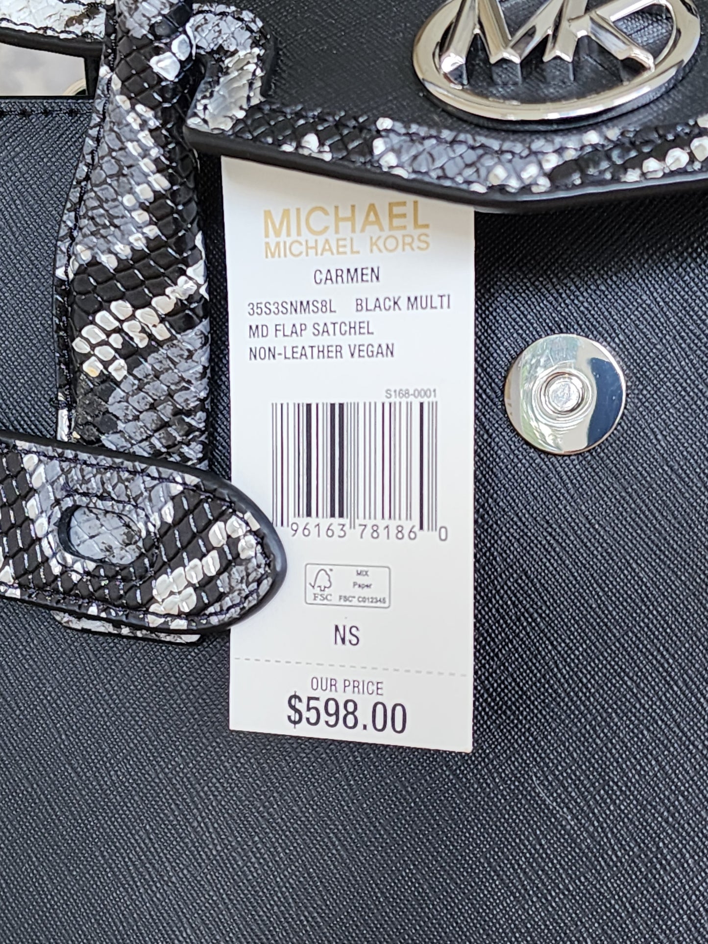 Michael Kors Carmen MD Satchel Black