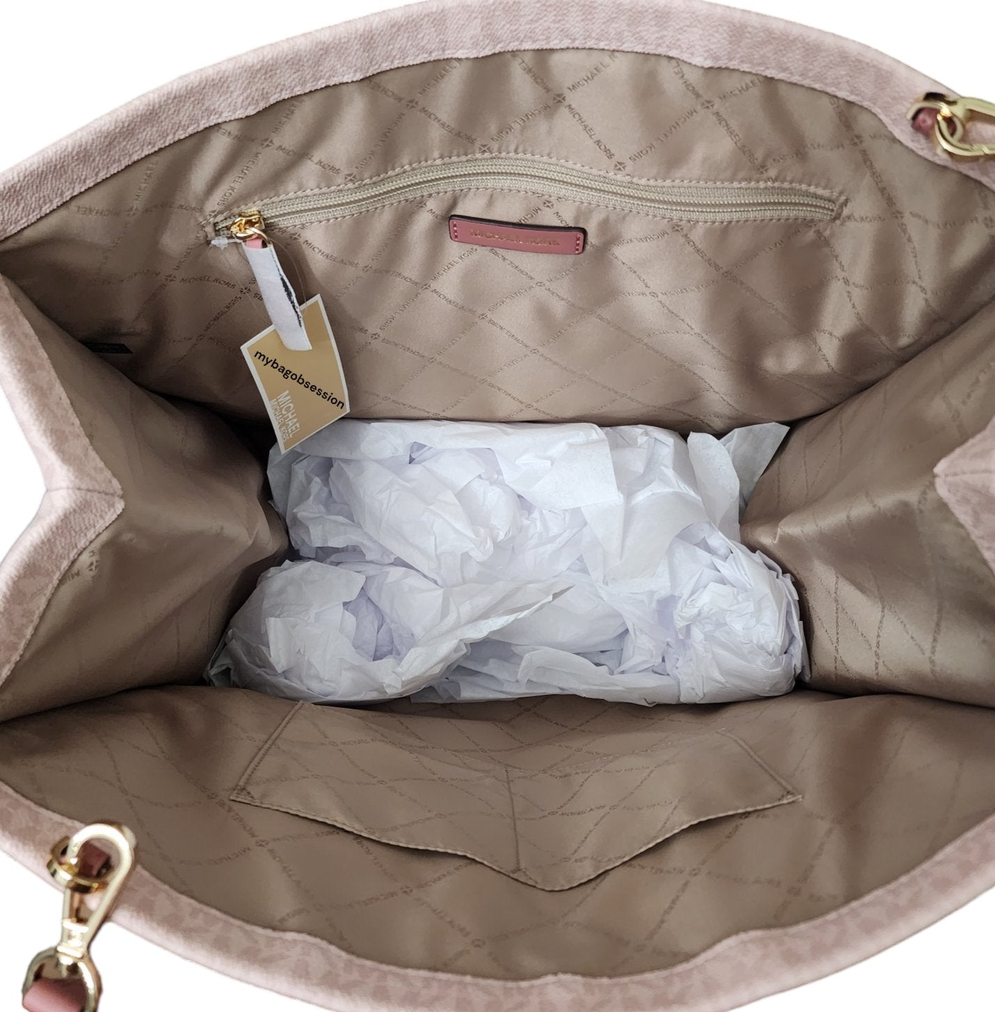 Michael Kors Mirella Logo Large Tote Pink