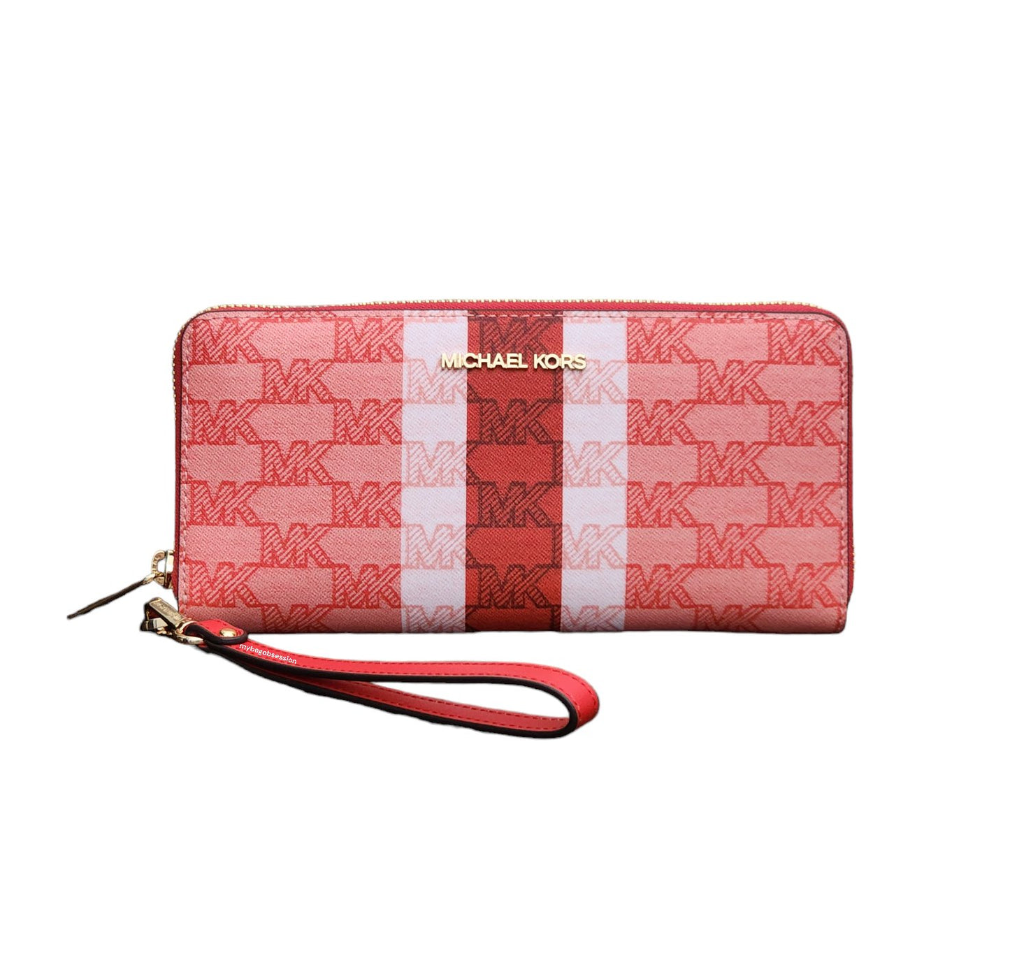 Michael Kors Jet Set Logo Center Stripe Continental Wristlet