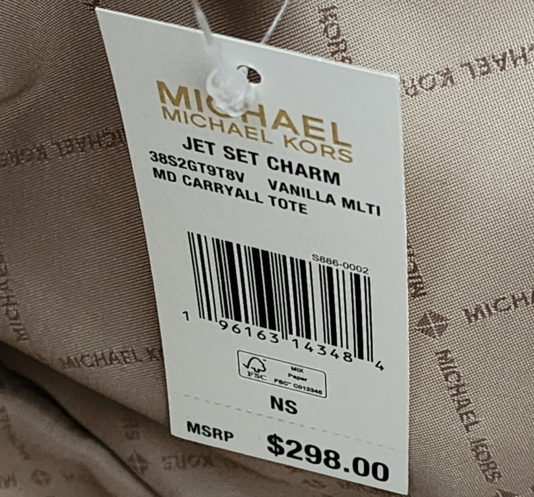 Michael Kors Jet Set Logo Floral MD Carryall Tote