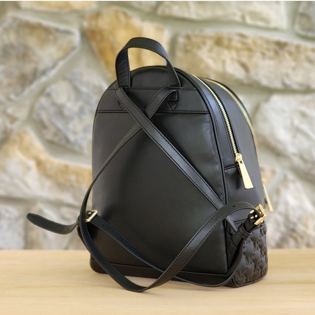 Michael Kors Rhea Embossed Logo MD Backpack Black