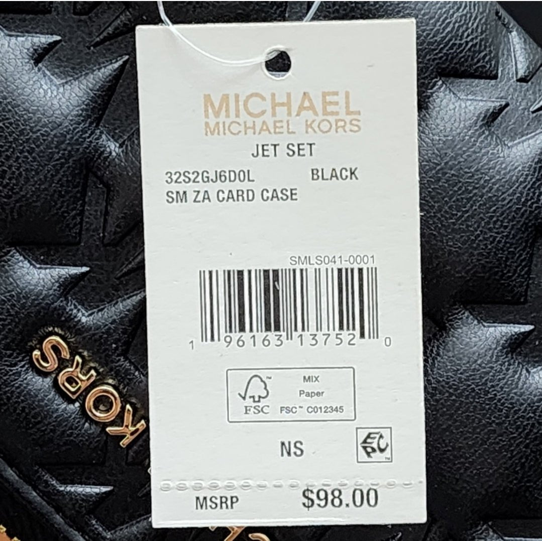 Michael Kors Jet Set SM Card Case Wallet Black