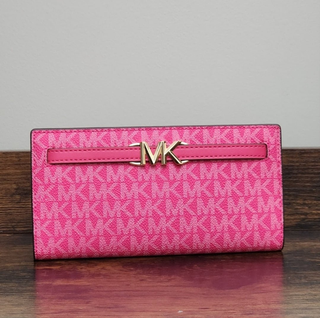 Michael Kors Reed Logo LG Snap Wallet Pink