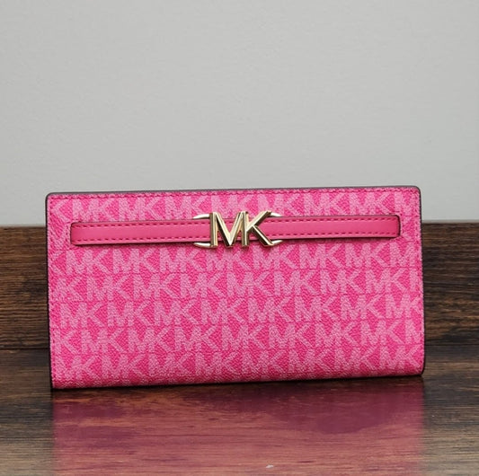 Michael Kors Reed Logo LG Snap Wallet Pink