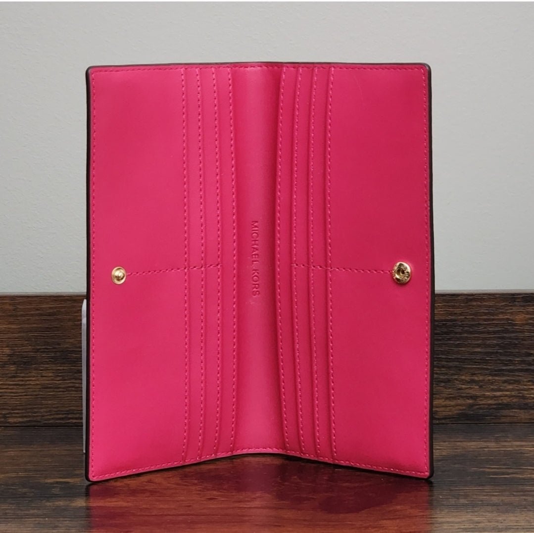 Michael Kors Reed Logo LG Snap Wallet Pink
