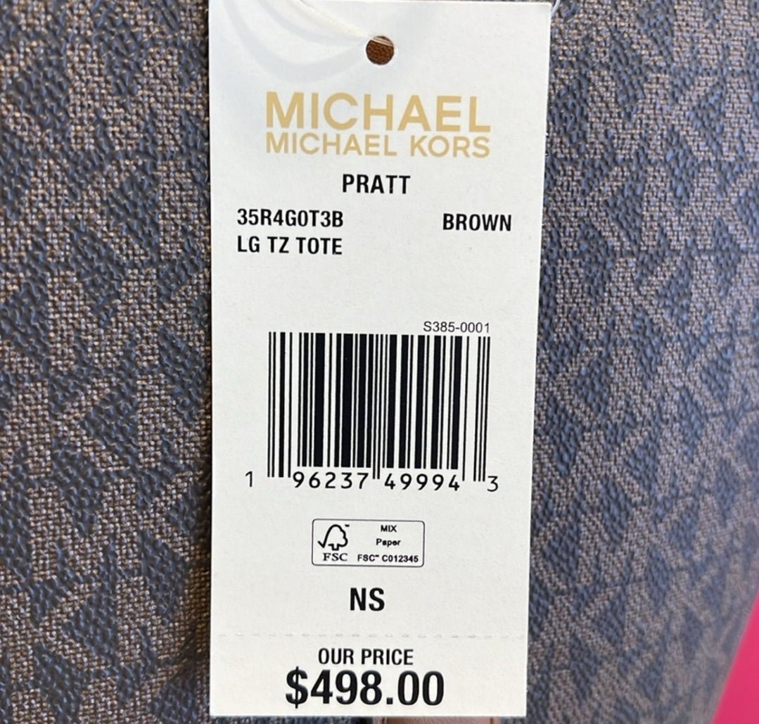 Michael Kors Pratt Logo LG Tote Brown