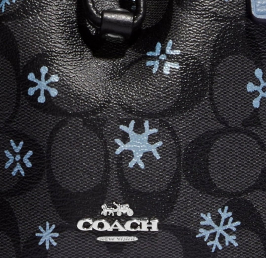 Coach Dempsey Snowflake Logo Bucket Crossbody Black