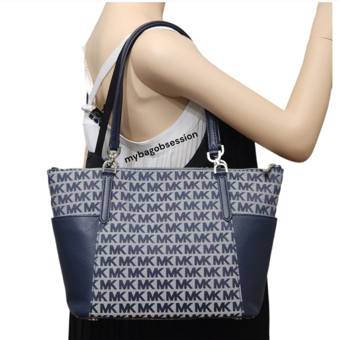 Michael Kors Bedford Logo LG Shoulder Bag Blue
