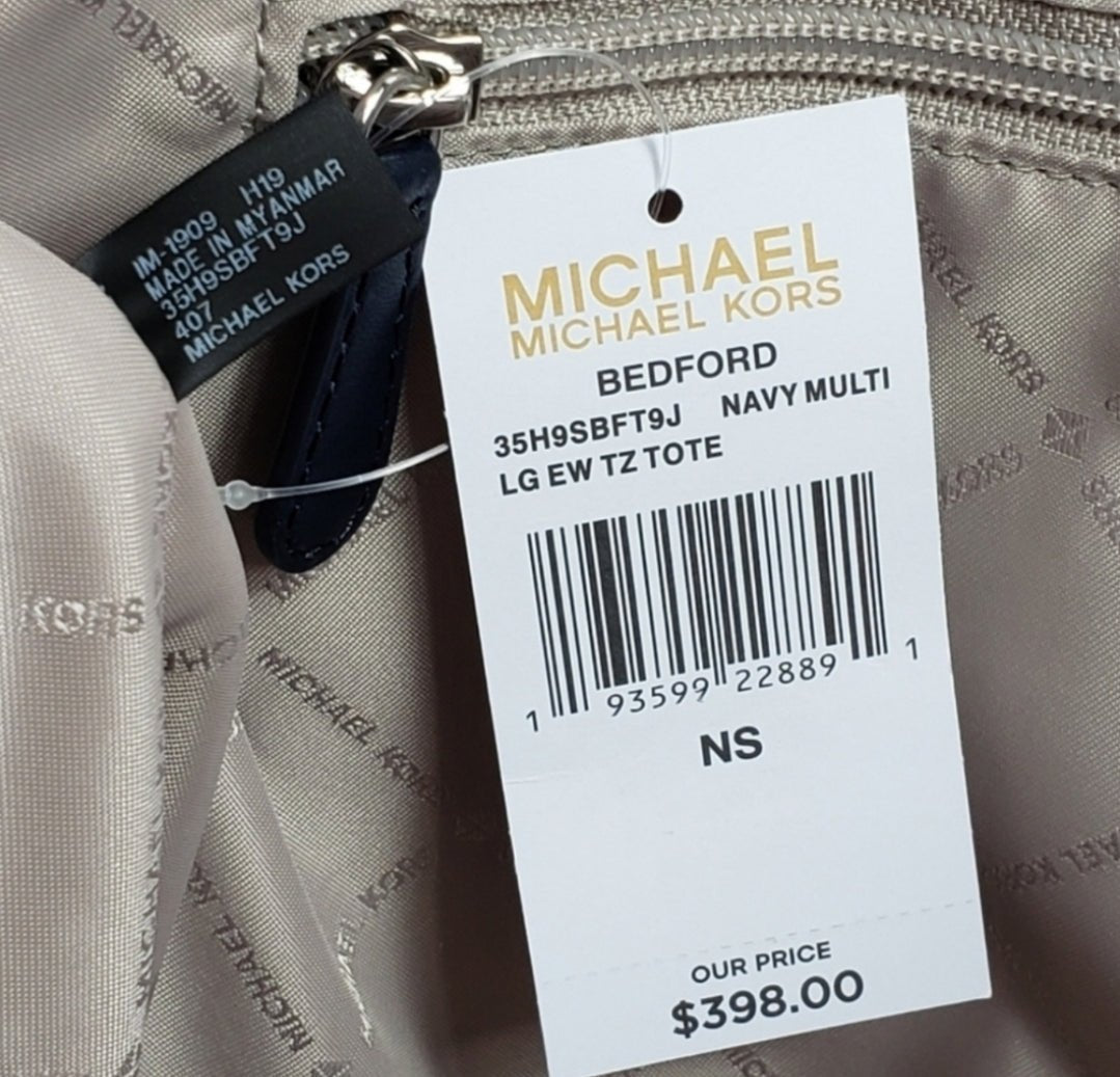 Michael Kors Bedford Logo LG Shoulder Bag Blue