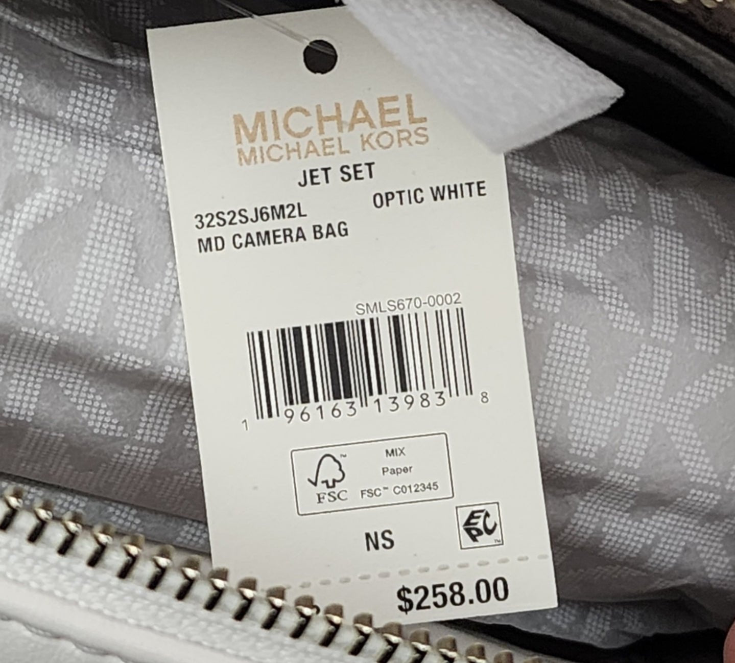 Michael Kors Jet Set Medium Camera Crossbody White