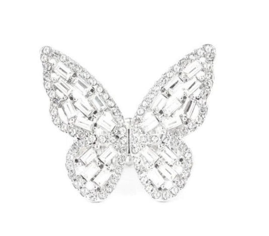 Paparazzi Flauntable Flutter White Ring