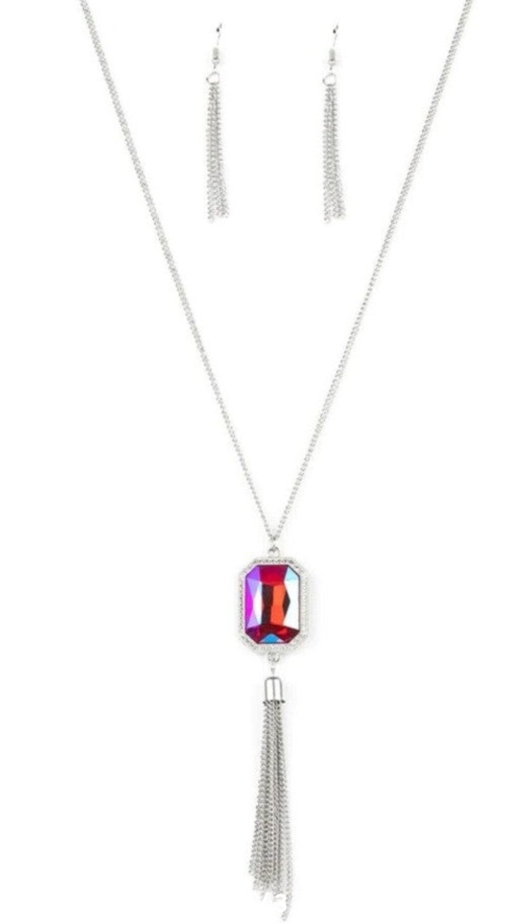 Paparazzi Blissed Out Opulence Pink Necklace & Earrings