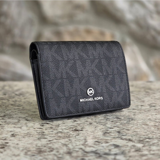 Michael Kors Jet Set Logo Bifold Black Wallet