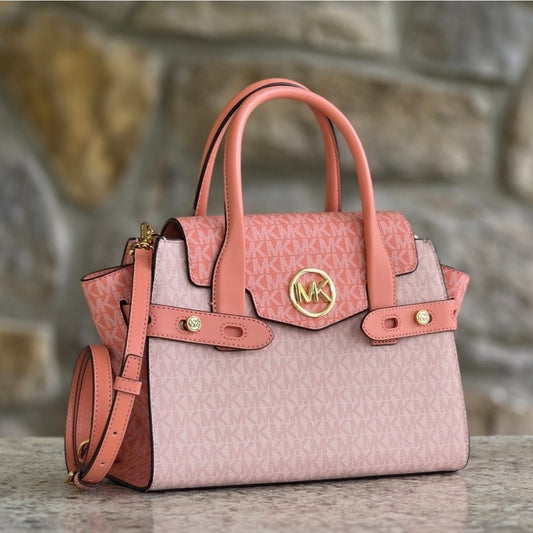 Michael Kors Carmen Logo Medium Pink Satchel