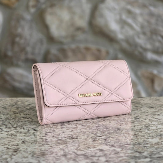 Michael Kors Jet Set LG Trifold Wallet Pink