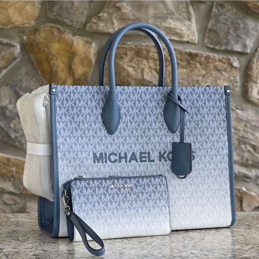 Michael Kors Mirella Logo Medium Tote SET Blue