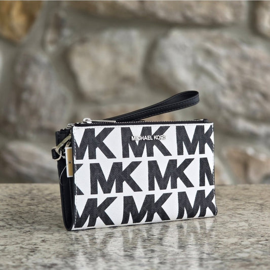 Michael Kors Jet Set Logo Double Zip Wristlet
