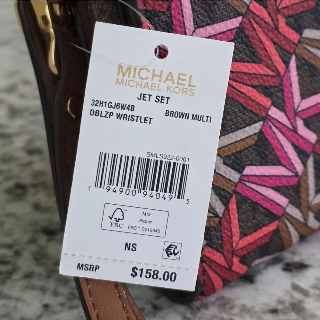Michael Kors Jet Set Logo Double Zip Wristlet