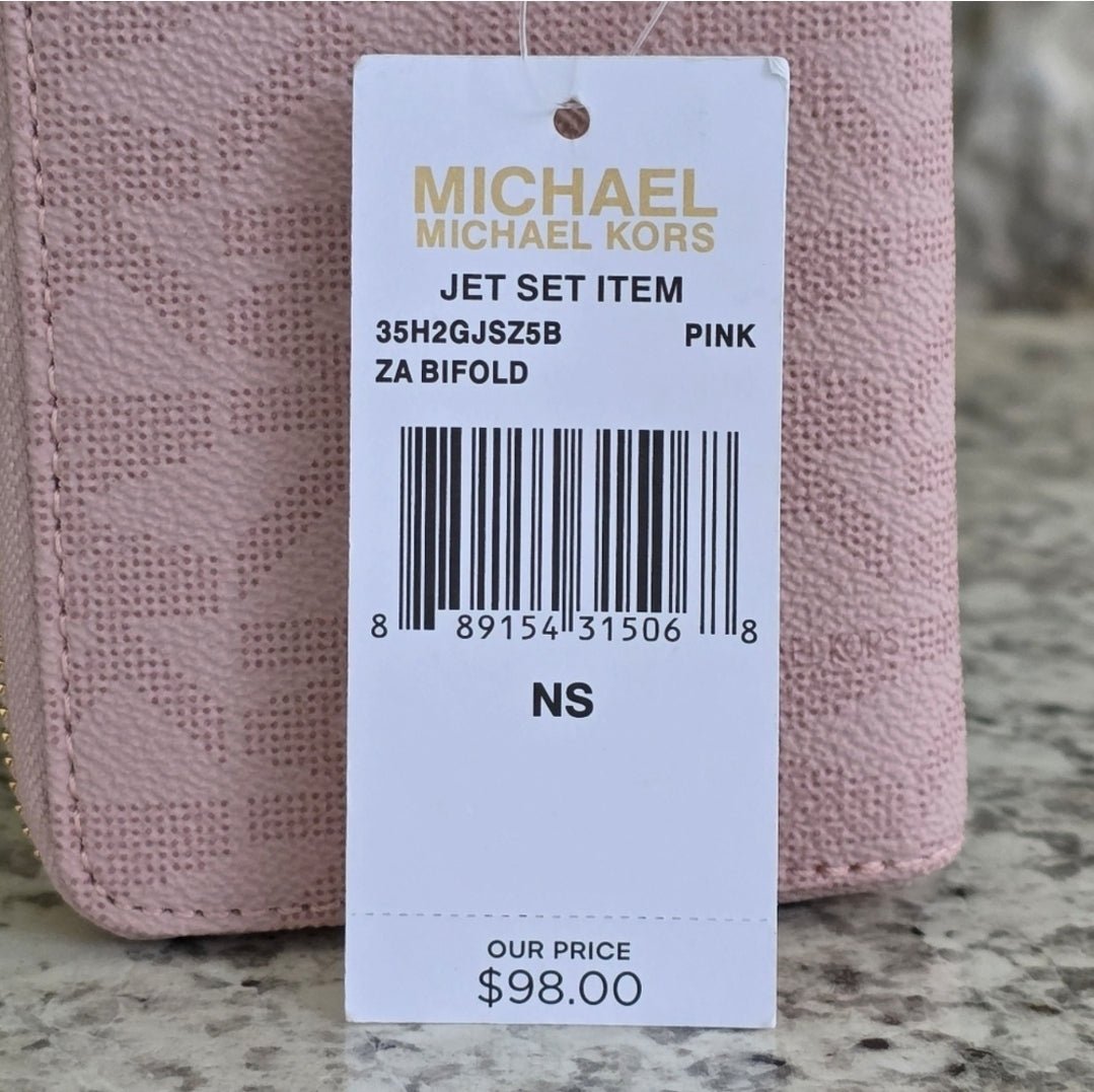 Michael Kors Jet Set Logo Bifold Wallet Pink