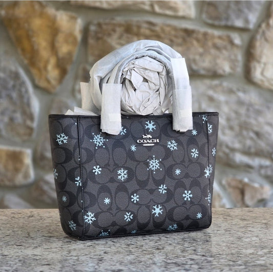 Coach Signature Snowflake Alice Satchel Black