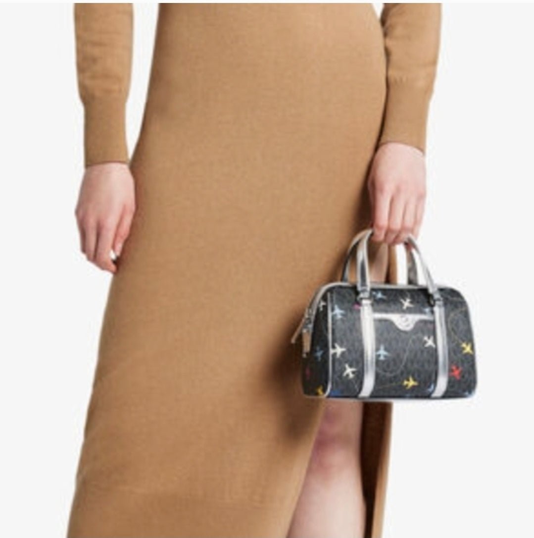 Michael Kors Small Airplane Black Duffle Crossbody