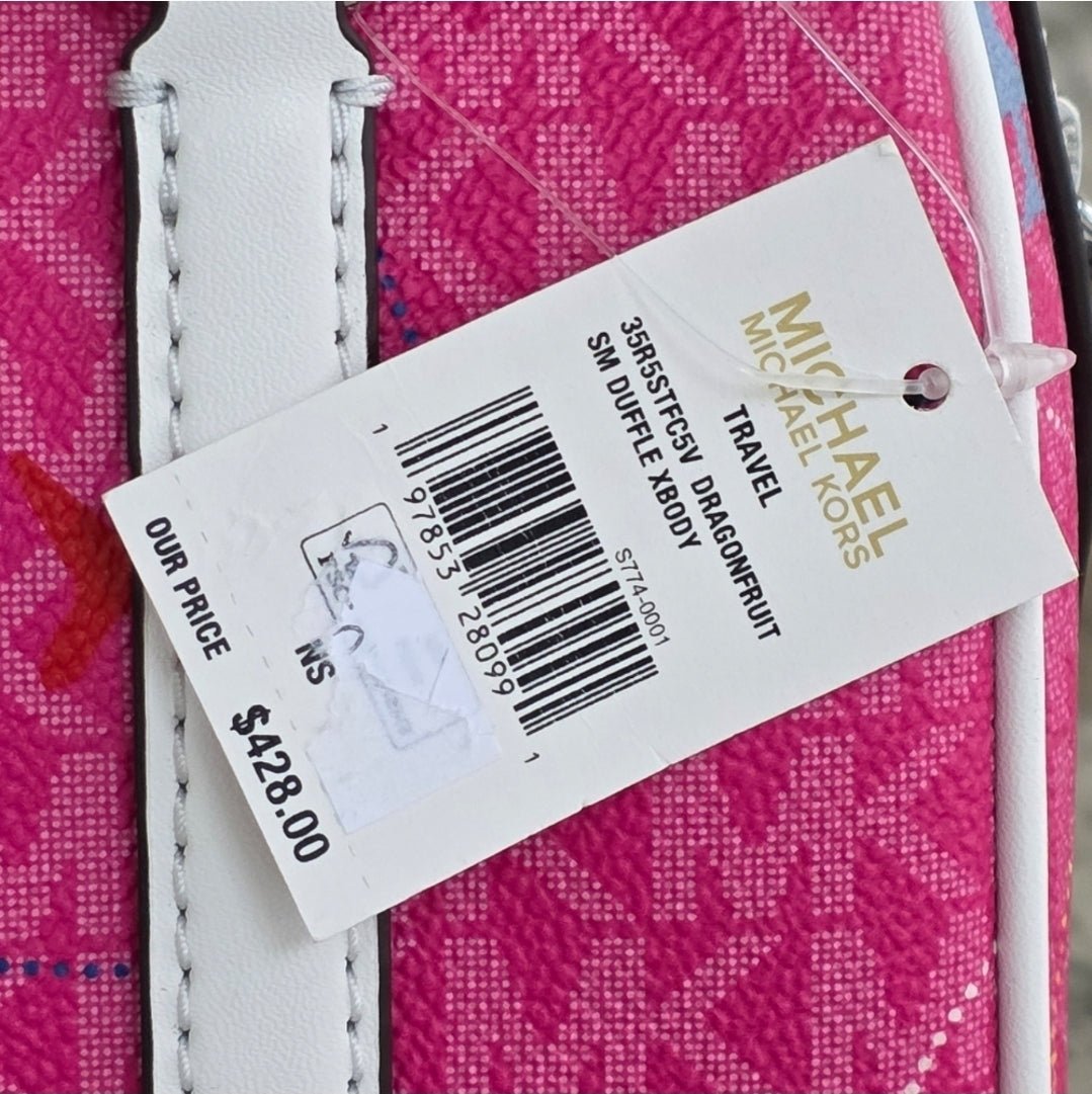 Michael Kors Small Airplane Pink Duffle Crossbody