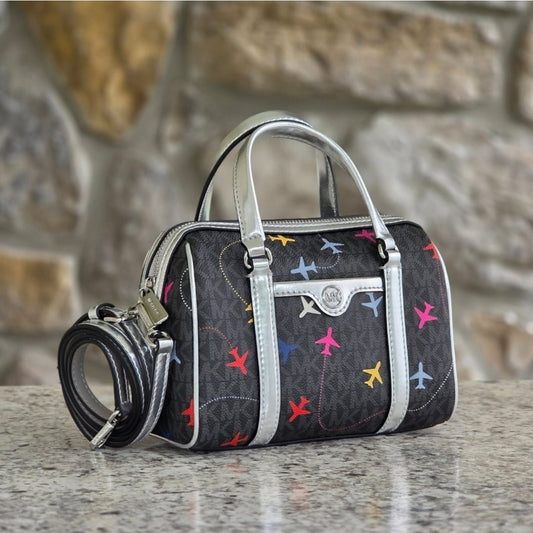 Michael Kors Small Airplane Pink Duffle Crossbody