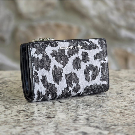Michael Kors Empire Medium Leopard Logo Bifold Wallet