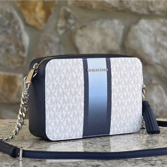 Michael Kors Jet Set Ombré Logo Medium Center Stripe Crossbody