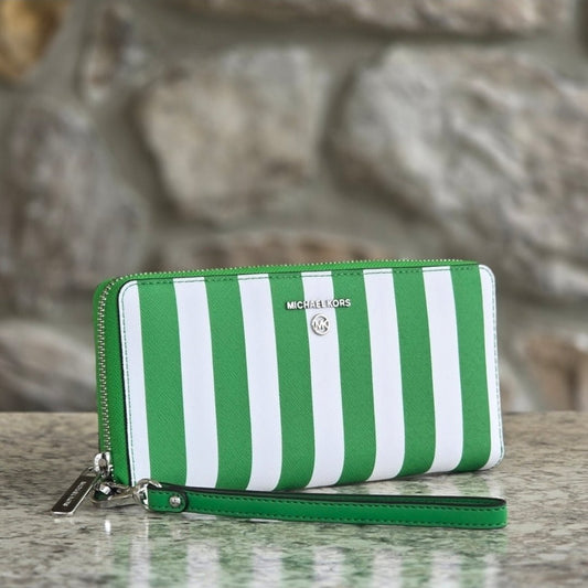 Michael Kors Jet Set Stripe Continental Wristlet