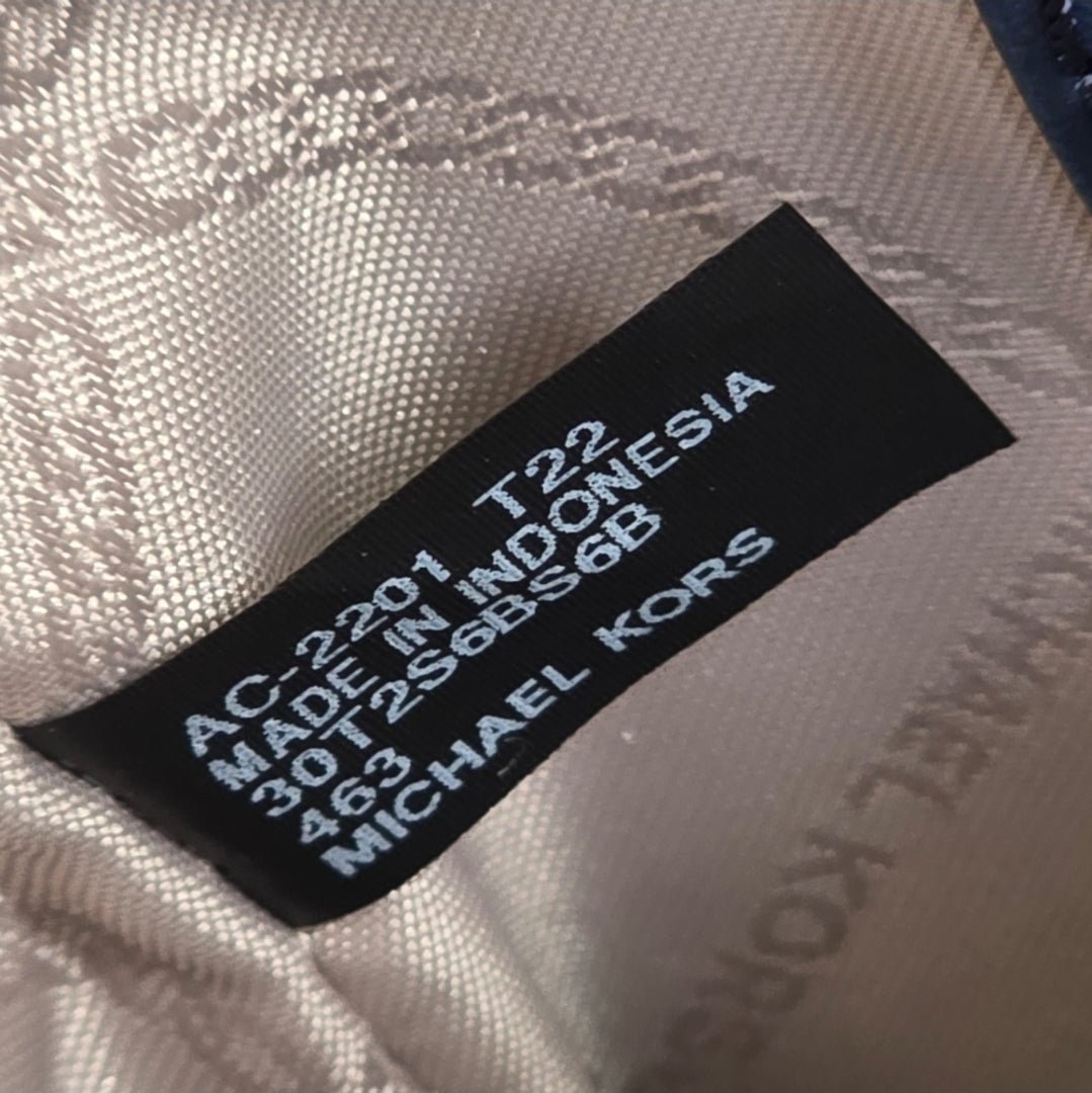 Michael Kors Blaire Duffle Logo Medium Blue Satchel Crossbody