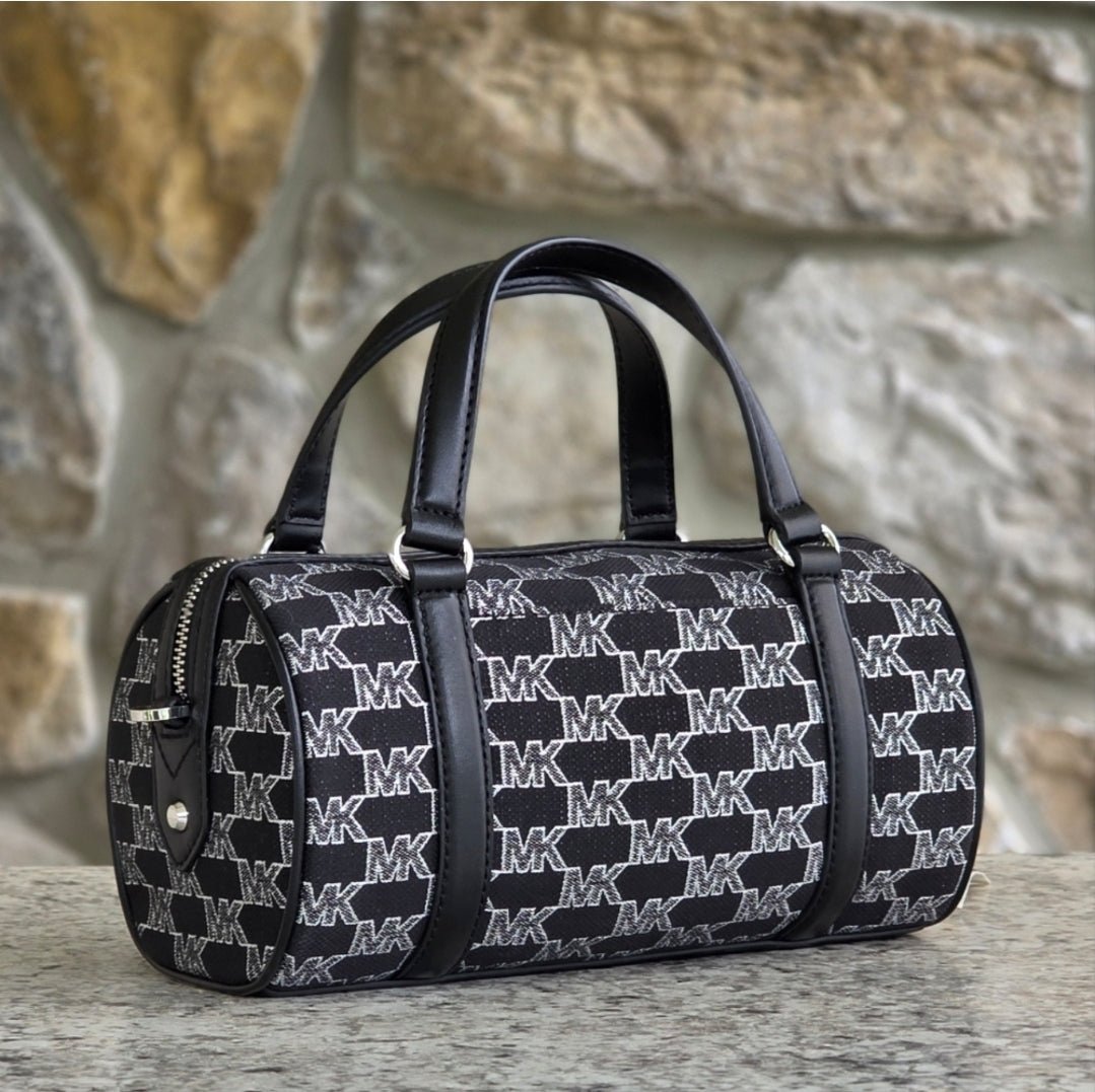 Michael Kors Zooey Barrel Logo MD Crossbody Black