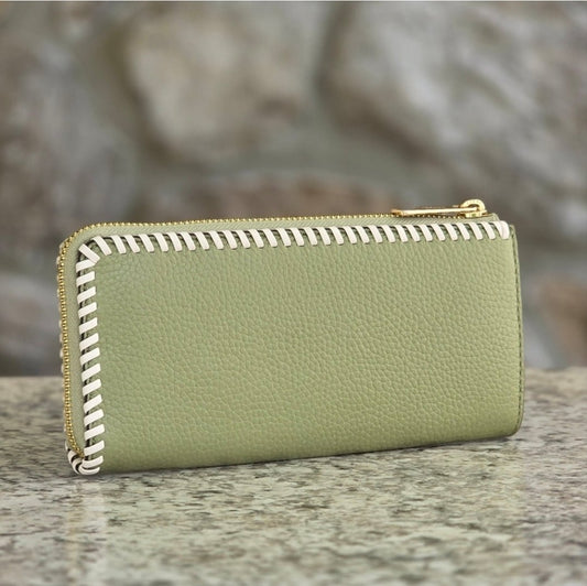 Michael Kors Jet Set Whipstitch LG Wallet Green