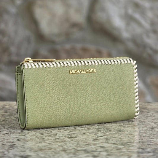 Michael Kors Jet Set Whipstitch LG Wallet Green