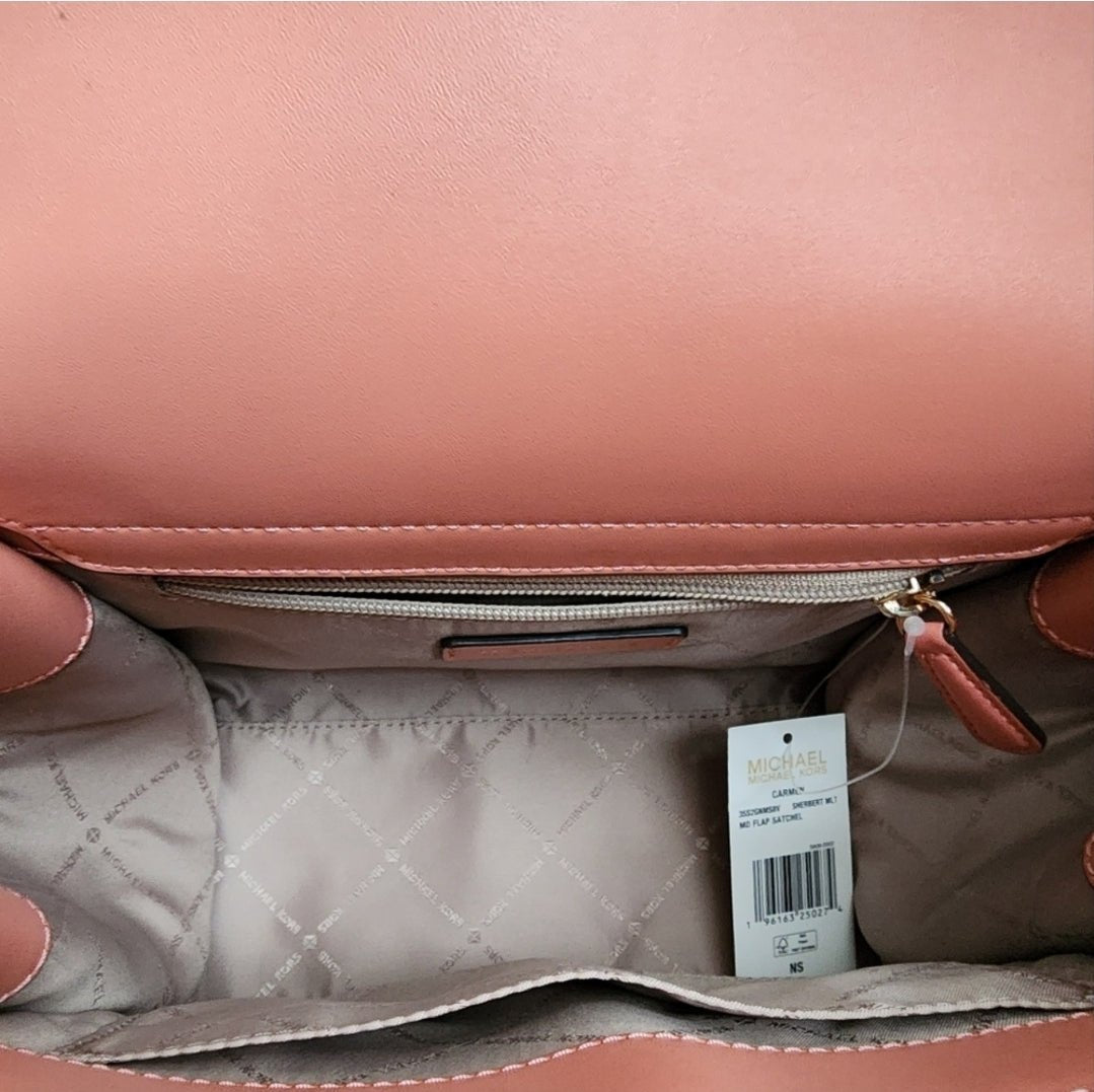 Michael Kors Carmen Logo Medium Pink Satchel