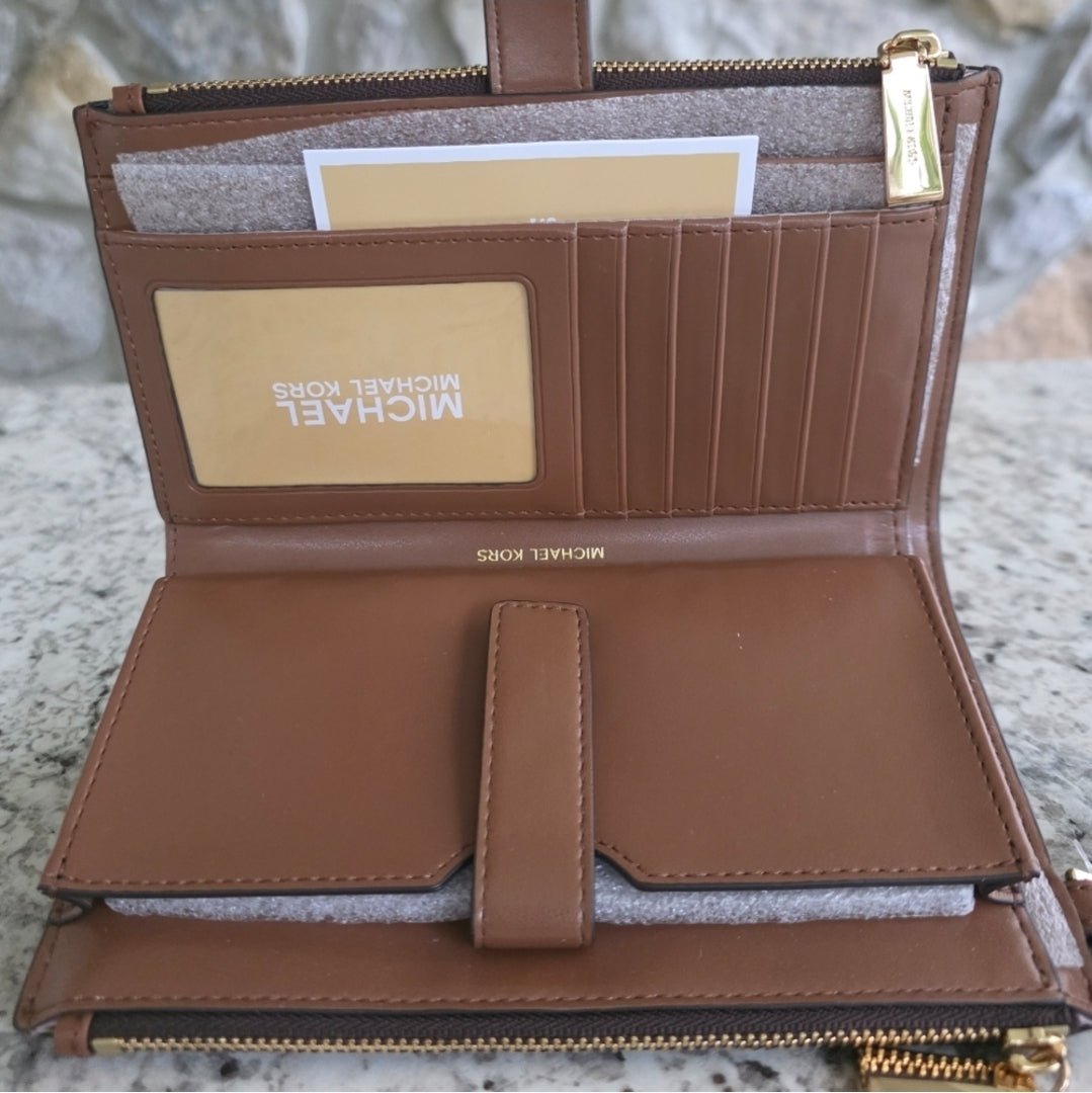 Michael Kors Jet Set Logo Double Zip Wristlet