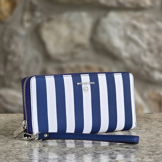 Michael Kors Jet Set Stripe Continental Wristlet
